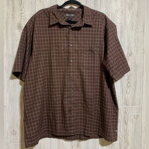 REI Button Down Short Sleeve Hiking Outdoor Shirt 100% Cotton Men's Size XXL
